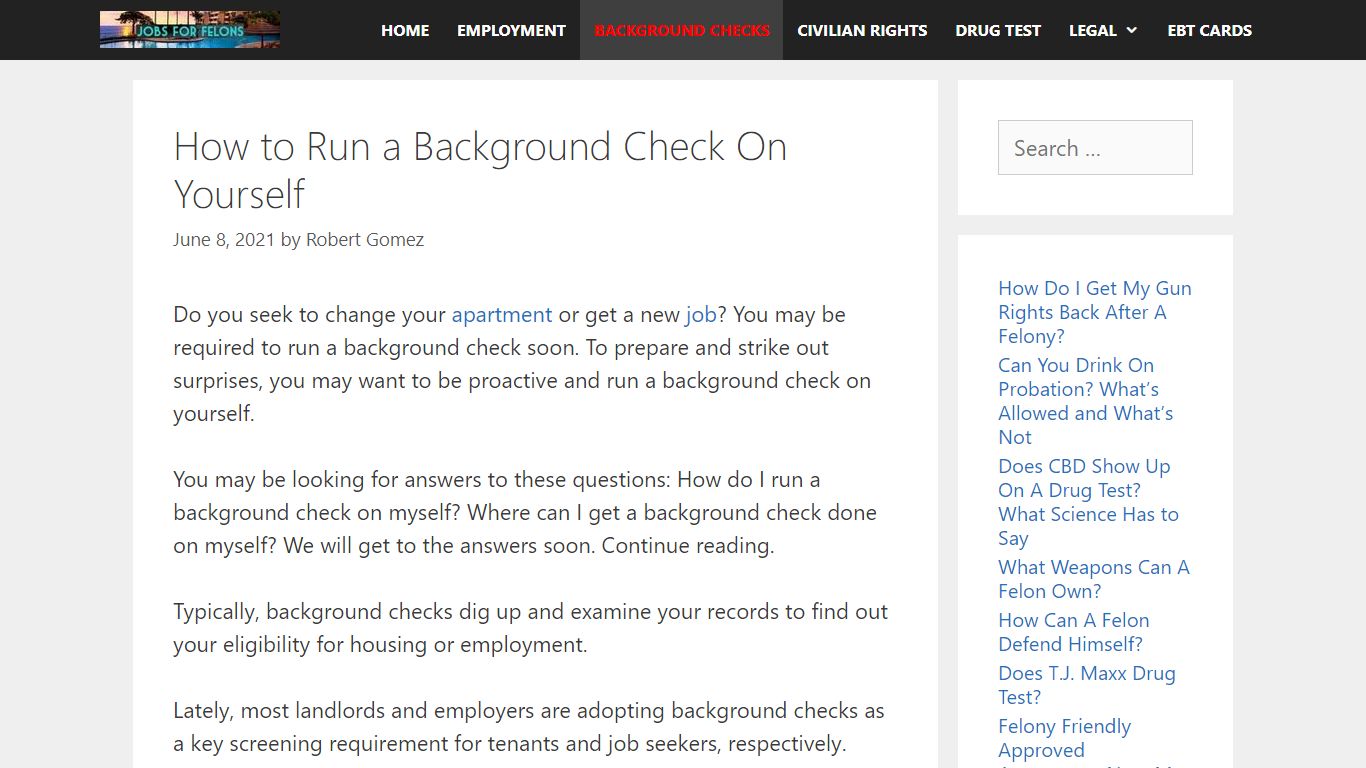 How to Run Background Check on Myself 2021 [UPDATED] - Jobs For Felons ...